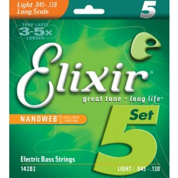 Elixir Bass Guitar 5 String Lite NanoWeb Coated