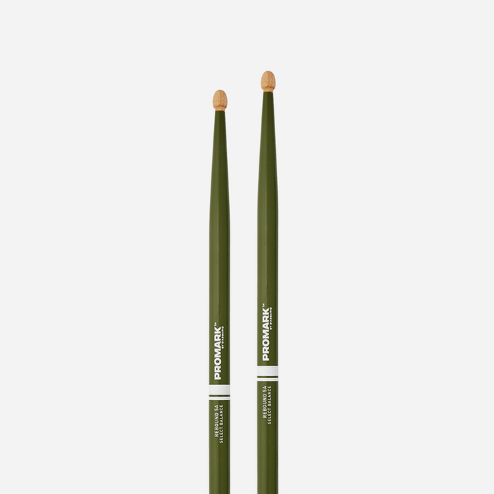 Promark RBH565AW-GREEN-Promark Rebound 5A Acorn Tip Green Drumsticks