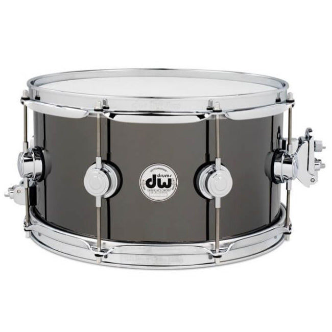 DW Collector's Series Metal Snare Drum Thin 1mm Black Nickel Over Brass Smooth Finish - 7x13