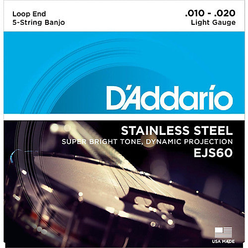 D'Addario EJS60 - Set Banjo Stainless Steel Lght