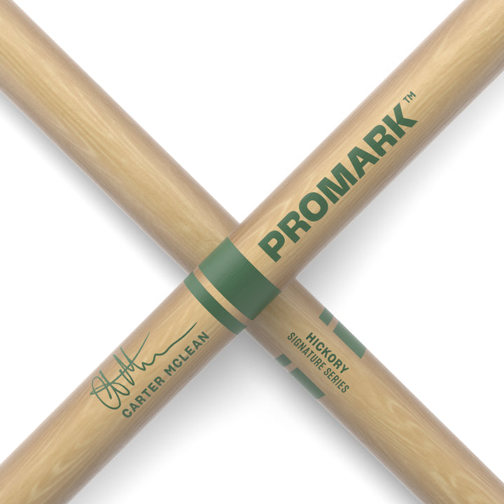 Promark RBCMW-Promark Carter McLean Hickory Drumsticks, Wood Tip