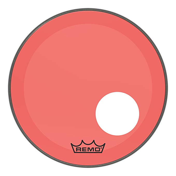Remo P3-1322-CT-RDOH - 22'' Bass, P3, Colortone Red OH Offset hole