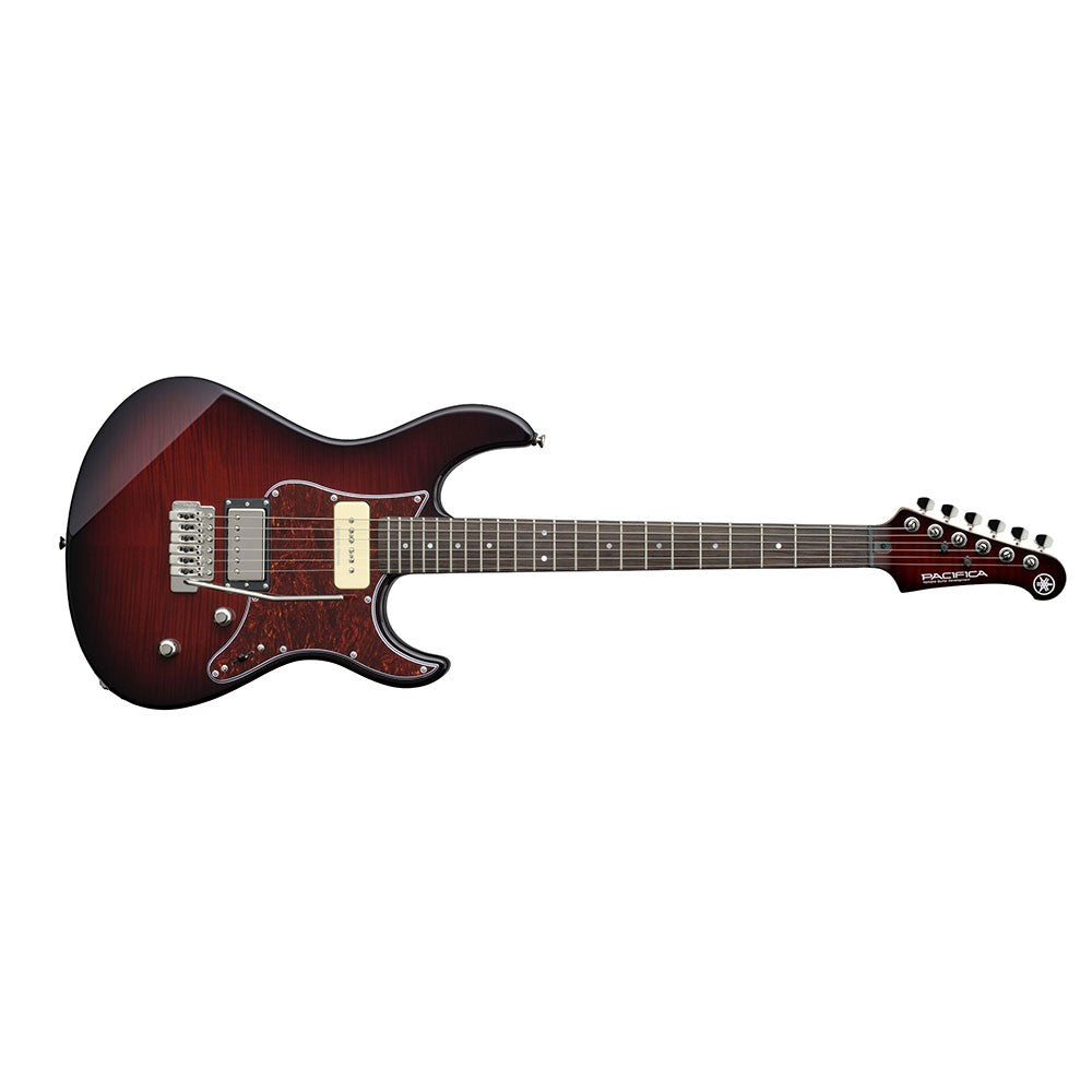Yamaha PAC611VFM DRB Pacifica 6-String RH Electric Guitar-Dark Red Burst