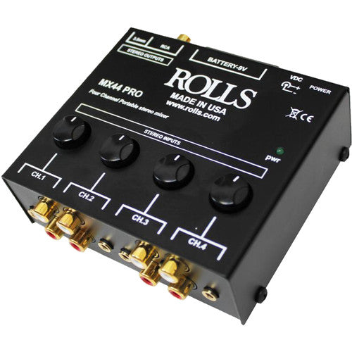 Rolls MX44-PRO 4 Channel stereo RCA & 1/8'' mixer