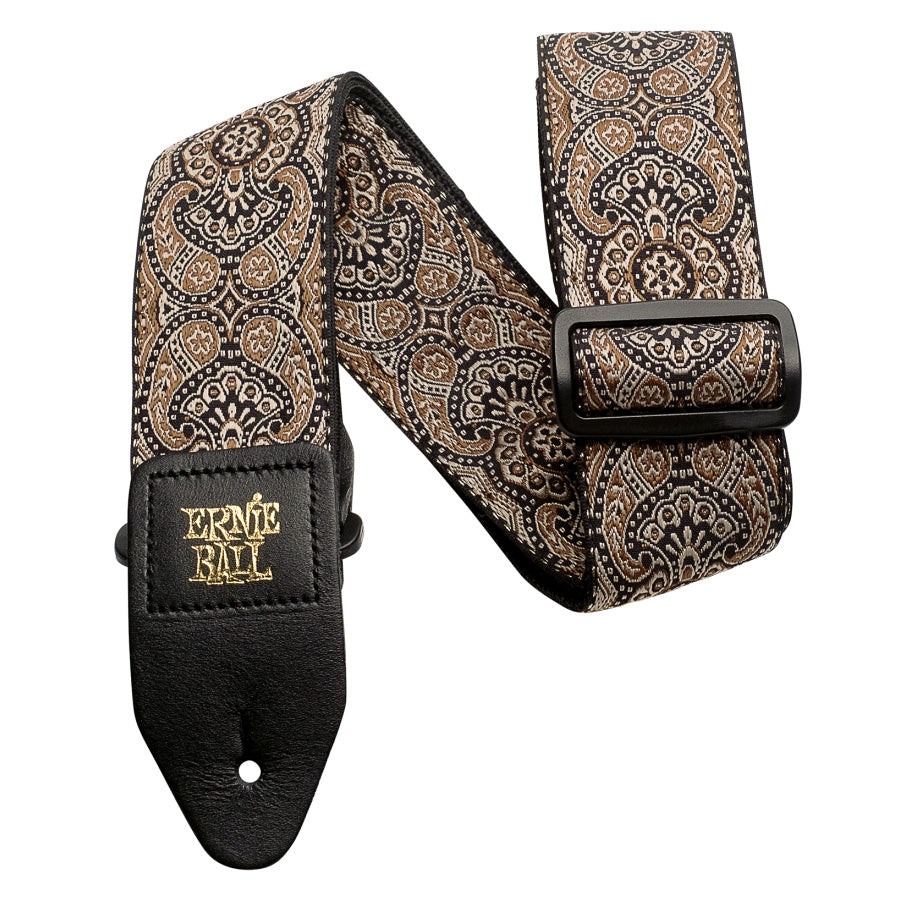 Ernie Ball Jacquard Polypro Guitar Strap - Gold & Black Paisley