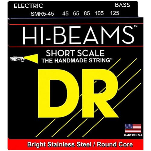 DR Strings SMR5-45 (Medium 5's) - HI-BEAM  - Stainless Steel: 45, 65, 85, 105, 125