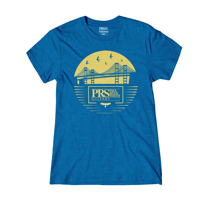 PRS Women's Bay Bridge Tee - Yellow/Blue