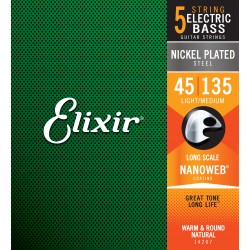 Elixir 14207 Bass Gtuitar 5 Strings NanoWeb Coated Light/Medium