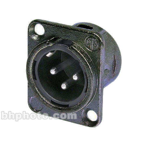 Neutrik NC3MD-L-B-1 - 3 Pin Black Chassis XLRM -D Size with Gold Contacts