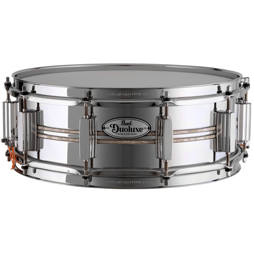 Pearl DUX1450BR DuoLuxe Inlaid 14''x5'' Snare Drum - Chrome / Brass