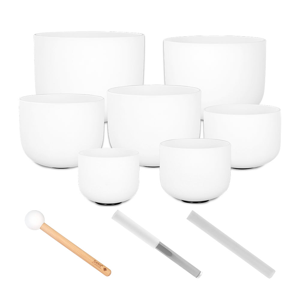 Sela SECF-SET Crystal Singing Bowl Set Frosted 440Hz (7pcs)