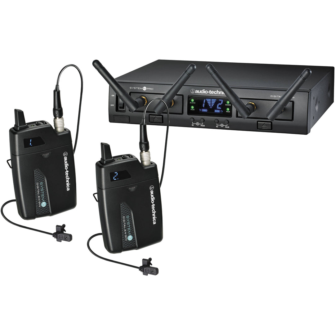 Audio-Technica ATW-1311 System 10 PRO Dual Digital Wireless Rackable System - 2x MT830cW Lavalier Microphones