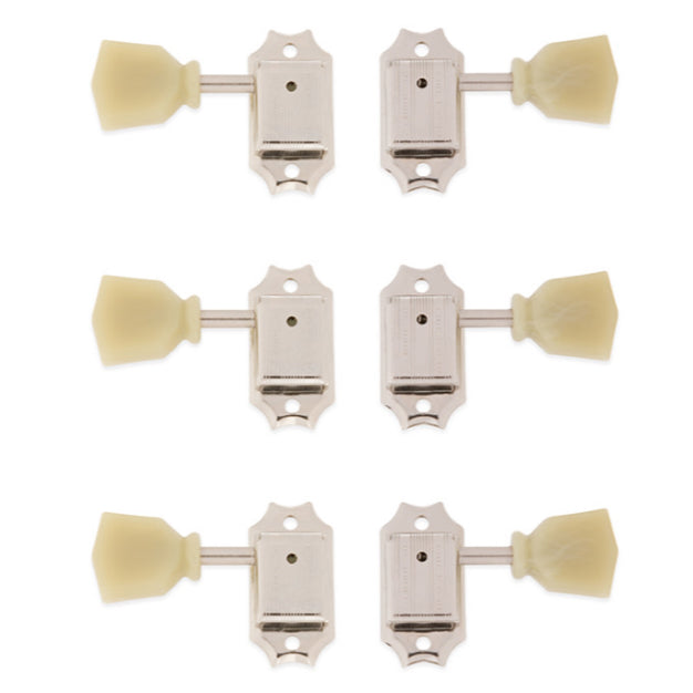 Gibson Set of 6 Historic Kluson Type Heads (with bushing) – nickel