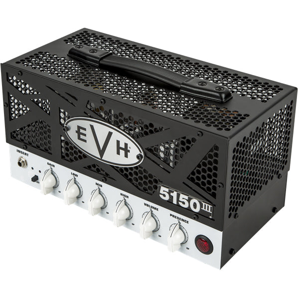 EVH 5150III 15W LBX Guitar Amp Head - Black Grille w/ Black Stripes and White Front Control Panel