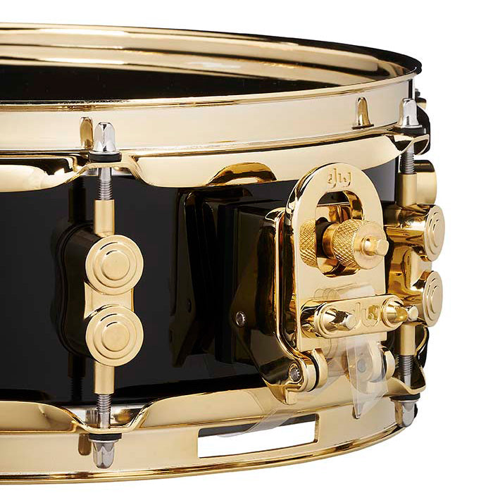 PDP Eric Hernandez European 6-Ply Maple Signature Edition 4x13 Snare Drum - Piano Black Lacquer w/ Gold Hardware