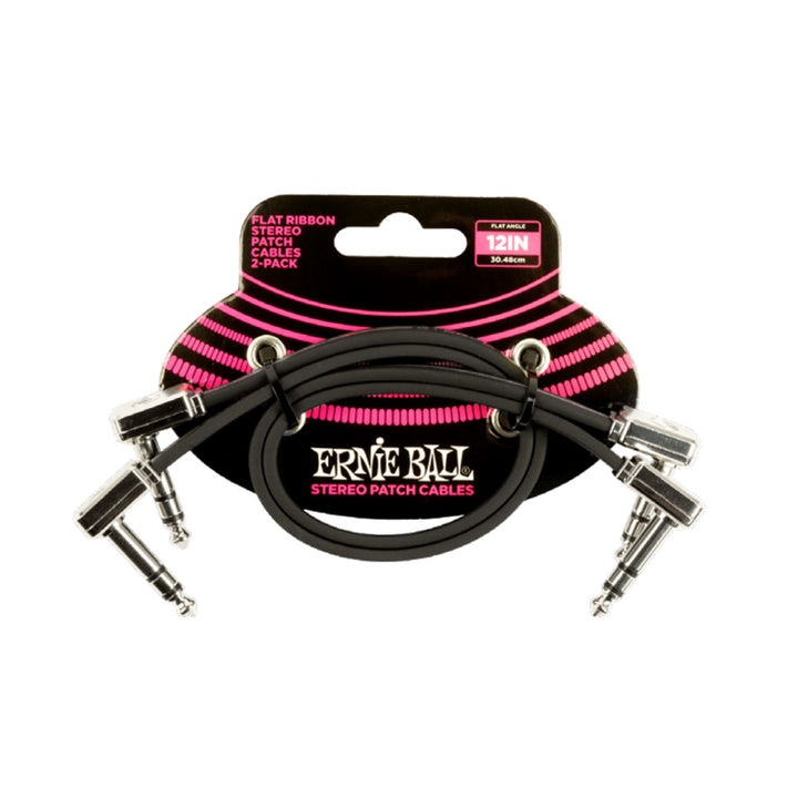 Ernie Ball Flat Ribbon Patch Cable Black (2PK)