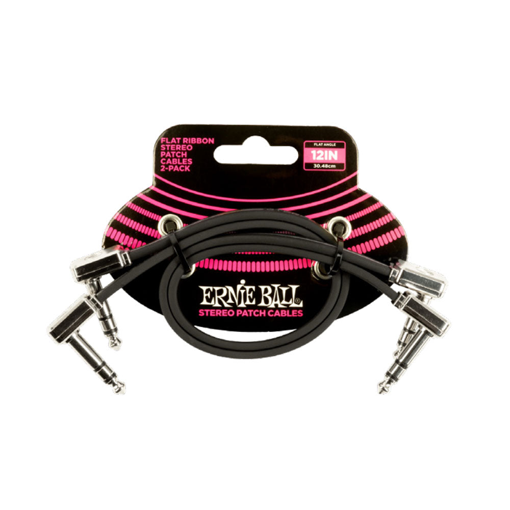 Ernie Ball Flat Ribbon Patch Cable Black (2PK)
