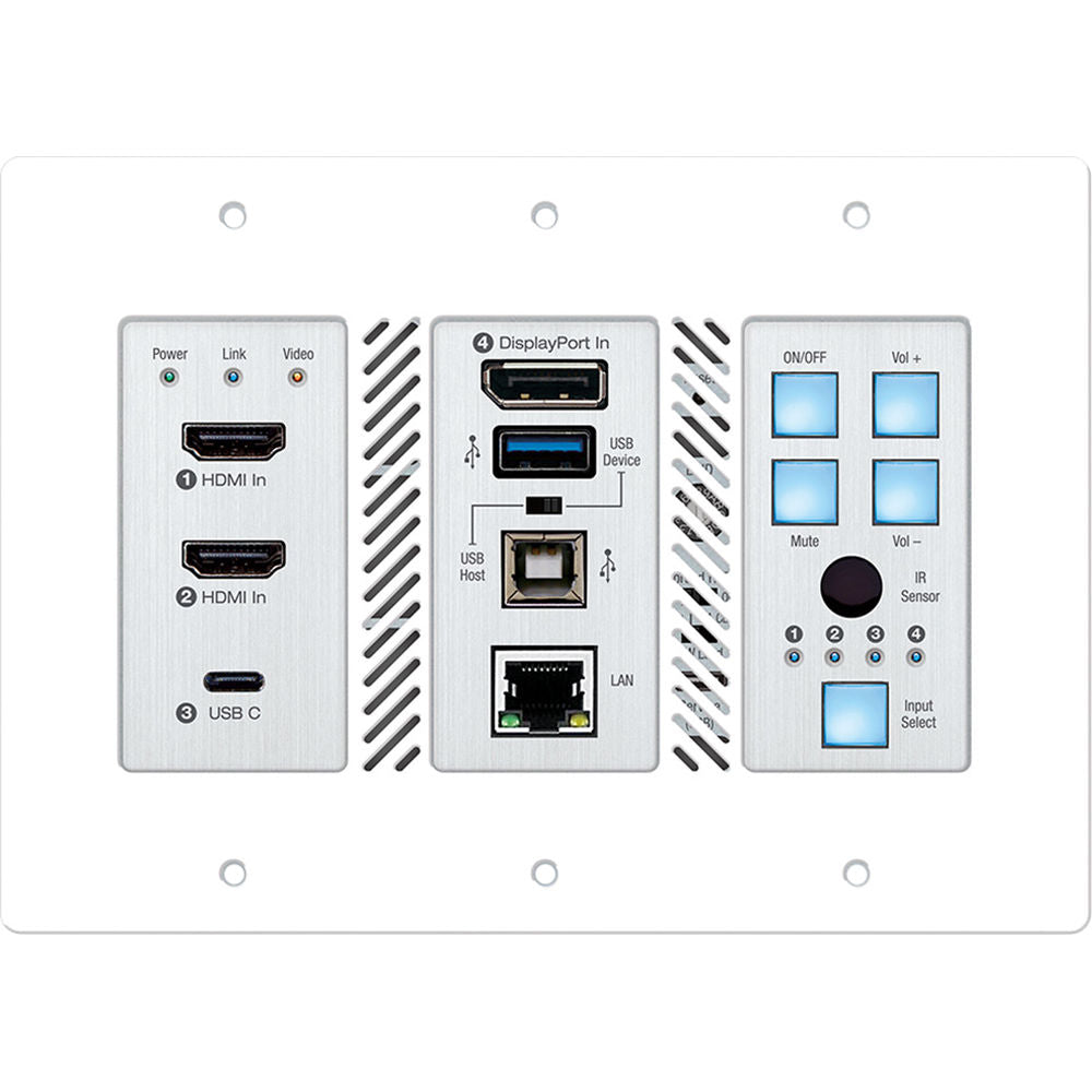 Key Digital KD-X4X1WUTX 4x1 4K HDBaseT PoH Wall Plate Switcher (Transmitter)