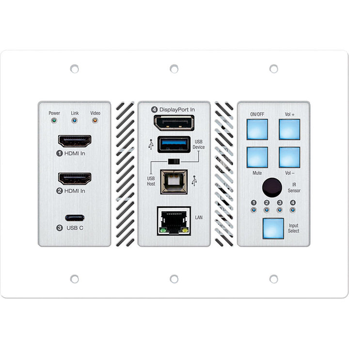 Key Digital KD-X4X1WUTX 4x1 4K HDBaseT PoH Wall Plate Switcher (Transmitter)