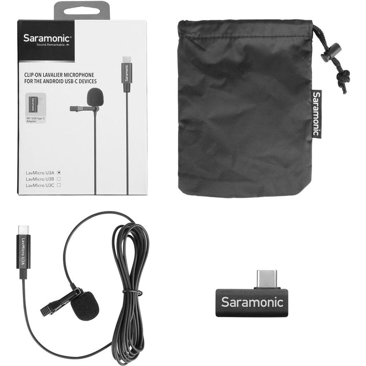 Saramonic LavMicro U3A Omnidirectional Lavalier Microphone w/ USB Type-C Connector - 6.5’ Cable