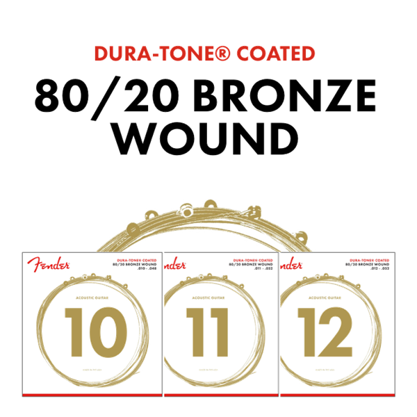 Fender 80/20 Dura-Tone Coated Acoustic Guitar Strings