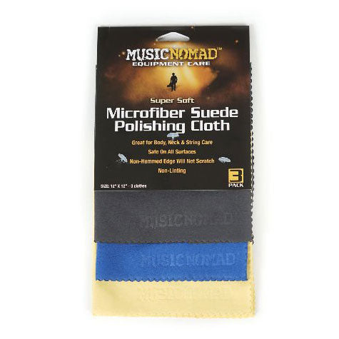 MusicNomad MN203 Suede Polishing Cloth - 3 Pack Super Soft / Edgeless
