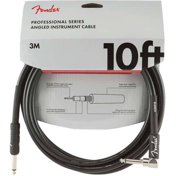 Fender Professional Series Instrument Cable - Black - 10ft