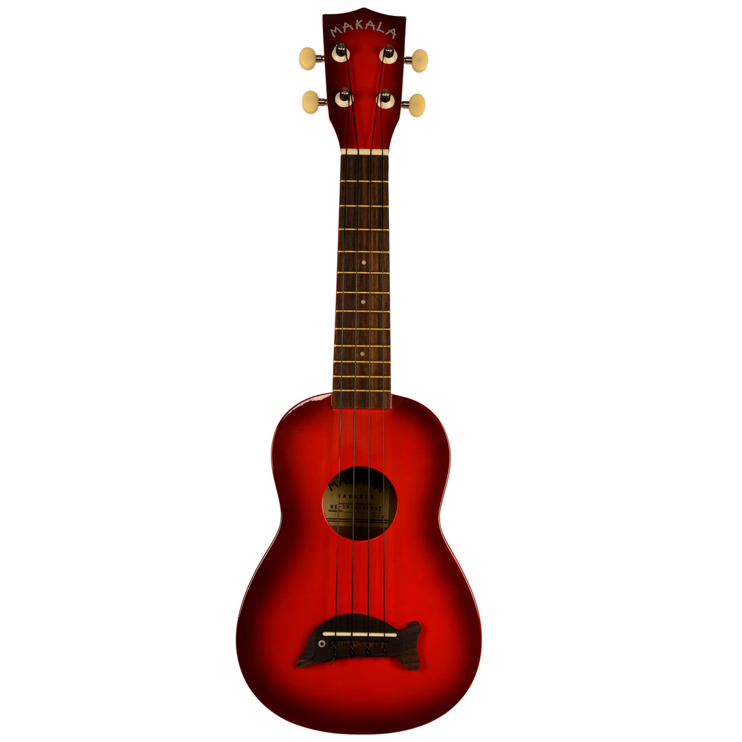 Kala Makala Soprano Dolphin Ukulele - Red Burst