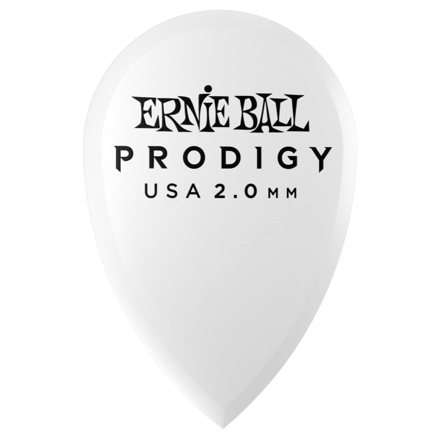 Ernie Ball Guitar Picks Prodigy (Bag of 6) White 2.0mm - Teardrop