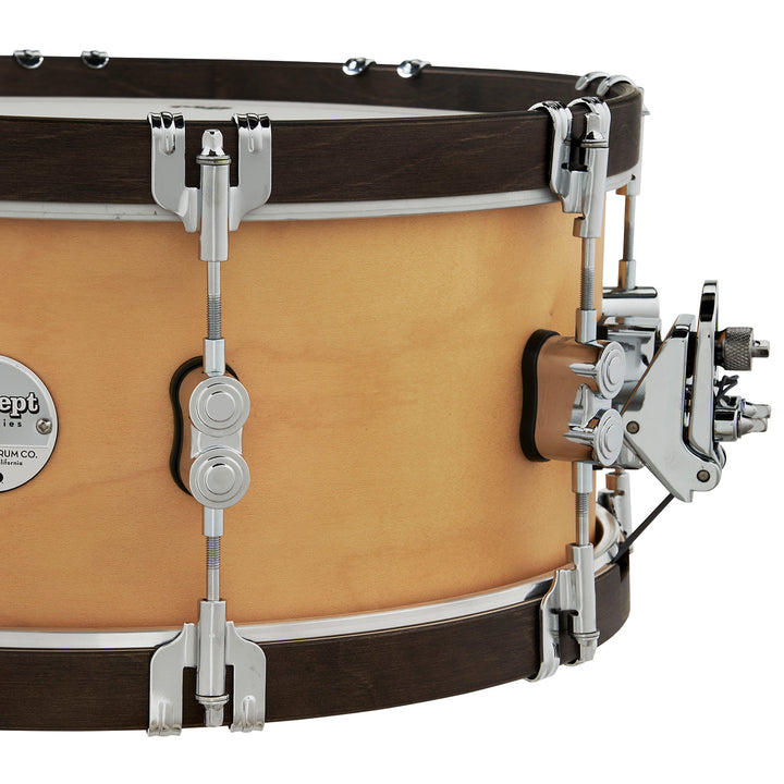 PDP Concept Maple Classic 6.5x14 Snare Drum - Natural Stain w/ Walnut Stain Hoops