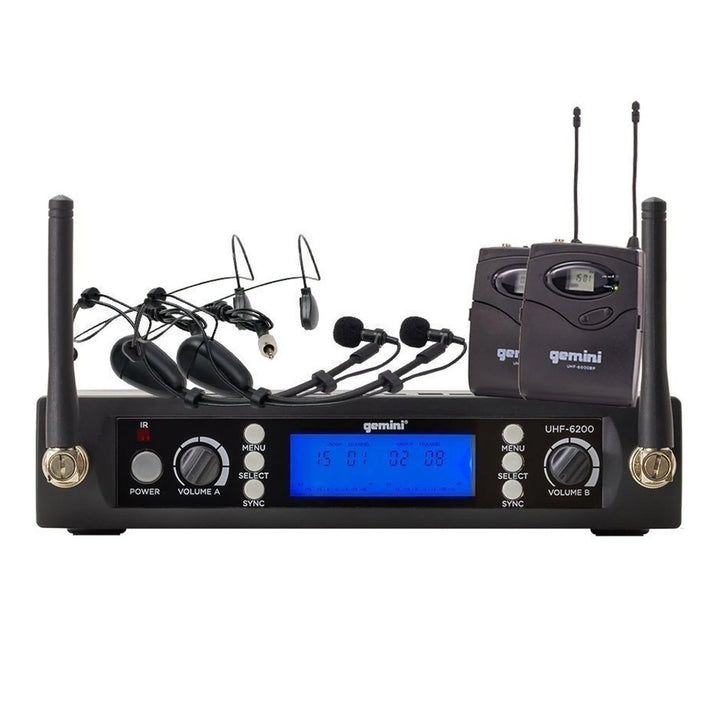 Gemini UHF-6200HL Dual-Channel UHF Wireless Microphone System - Lavalier / Headset