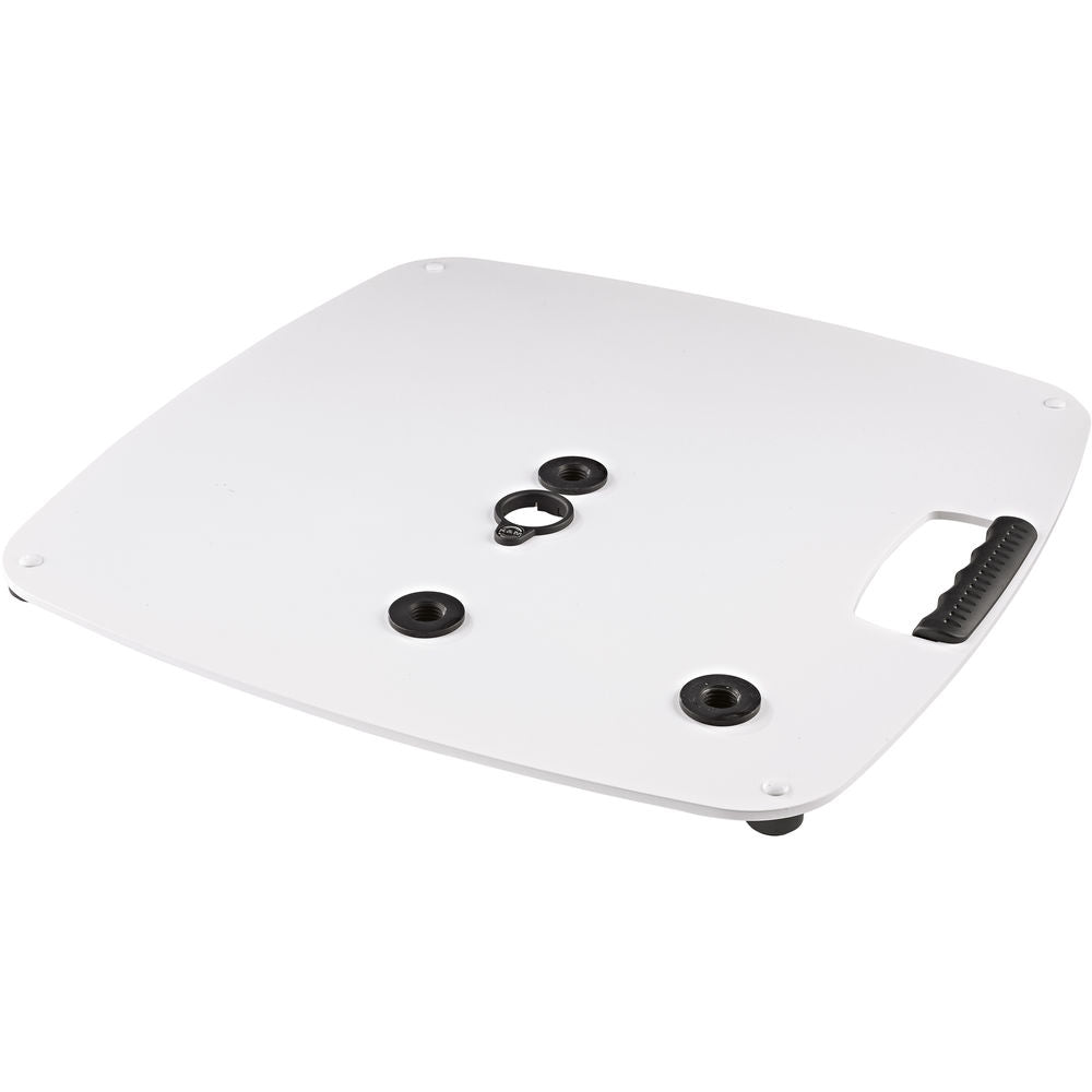 K&M 26706 Heavy-Duty Steel Base Plate with Three M20 Threads - White