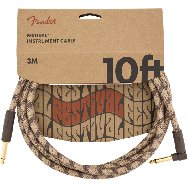 Fender Festival Hemp Instrument Cables - Brown Stripe - 10ft