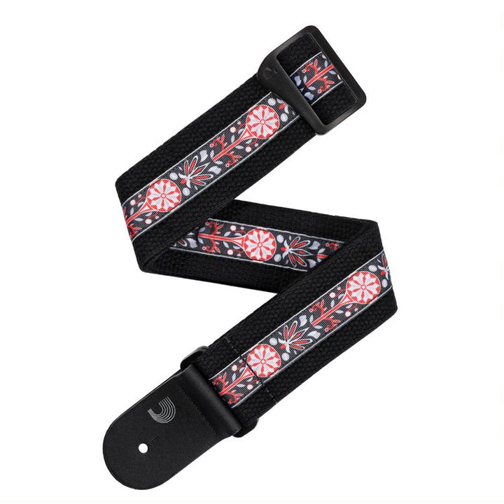 D'Addario Eco-Comfort Strap Line Extensions 50MM DELUXE COTTON, BLACK
