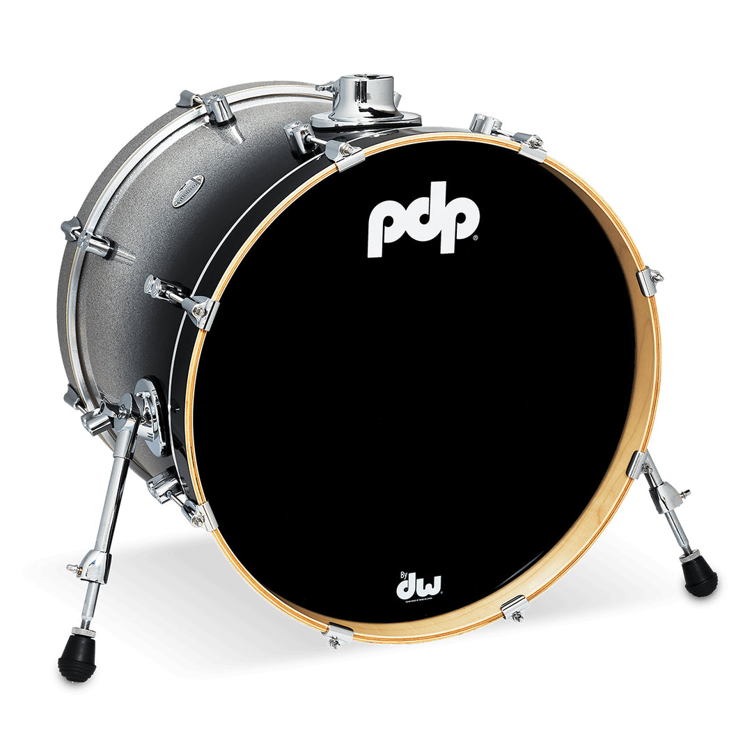 PDP Concept Maple Lacquer 16x20 Bass Drum w/ BDM Bracket (No Tom Holder) - Silver to Black Fade