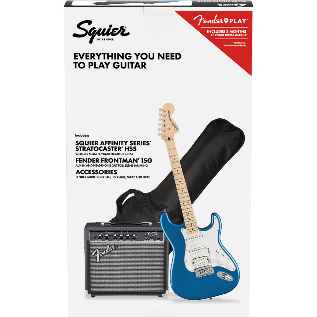 Squier Affinity Series Stratocaster HSS Guitar Player Pack - Lake Placid Blue