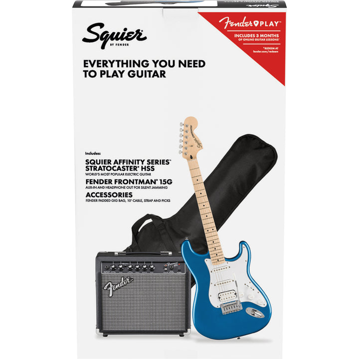 Squier Affinity Series Stratocaster HSS Guitar Player Pack - Lake Placid Blue