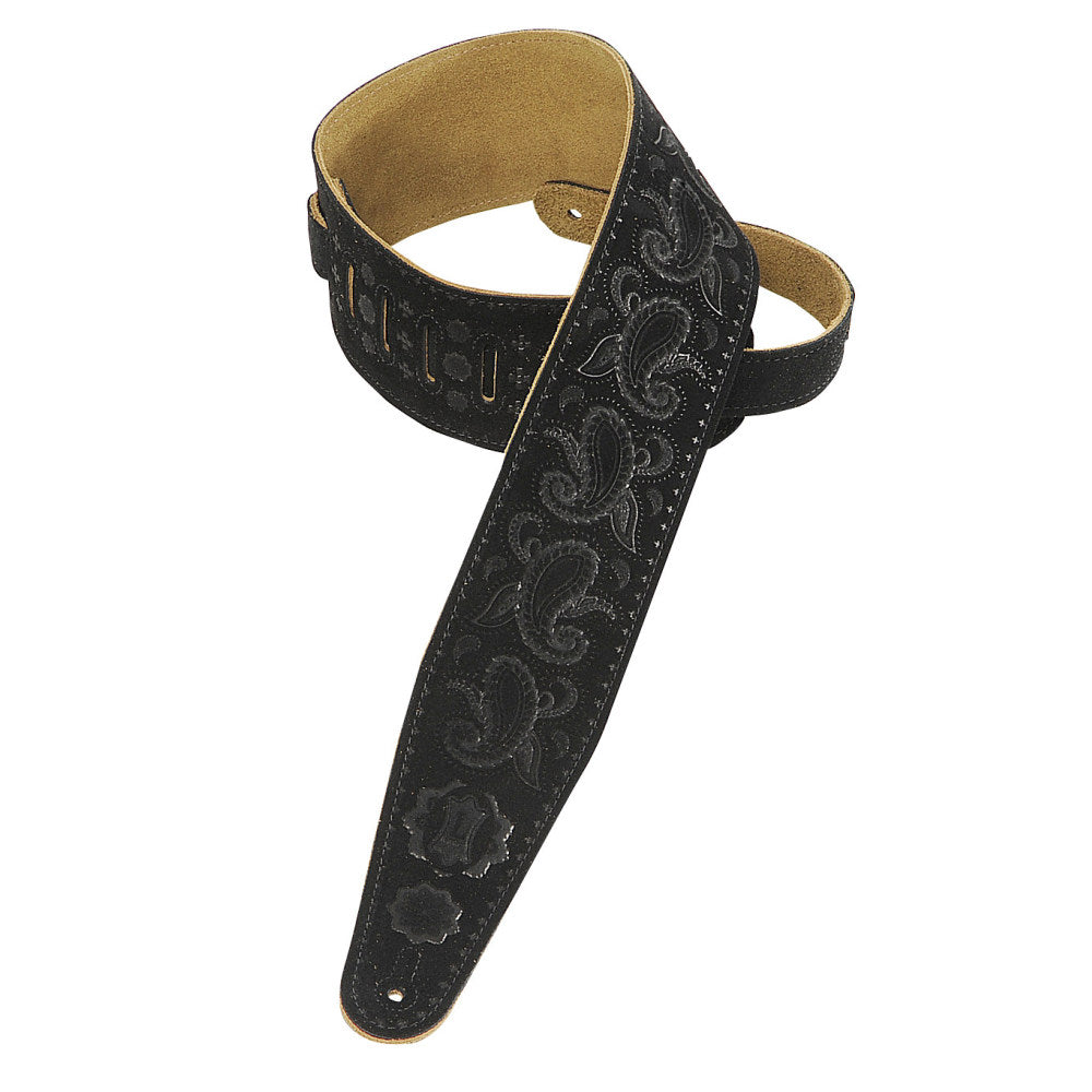 Levy's PMS44T03-BLK Suede Leather Guitar Straps