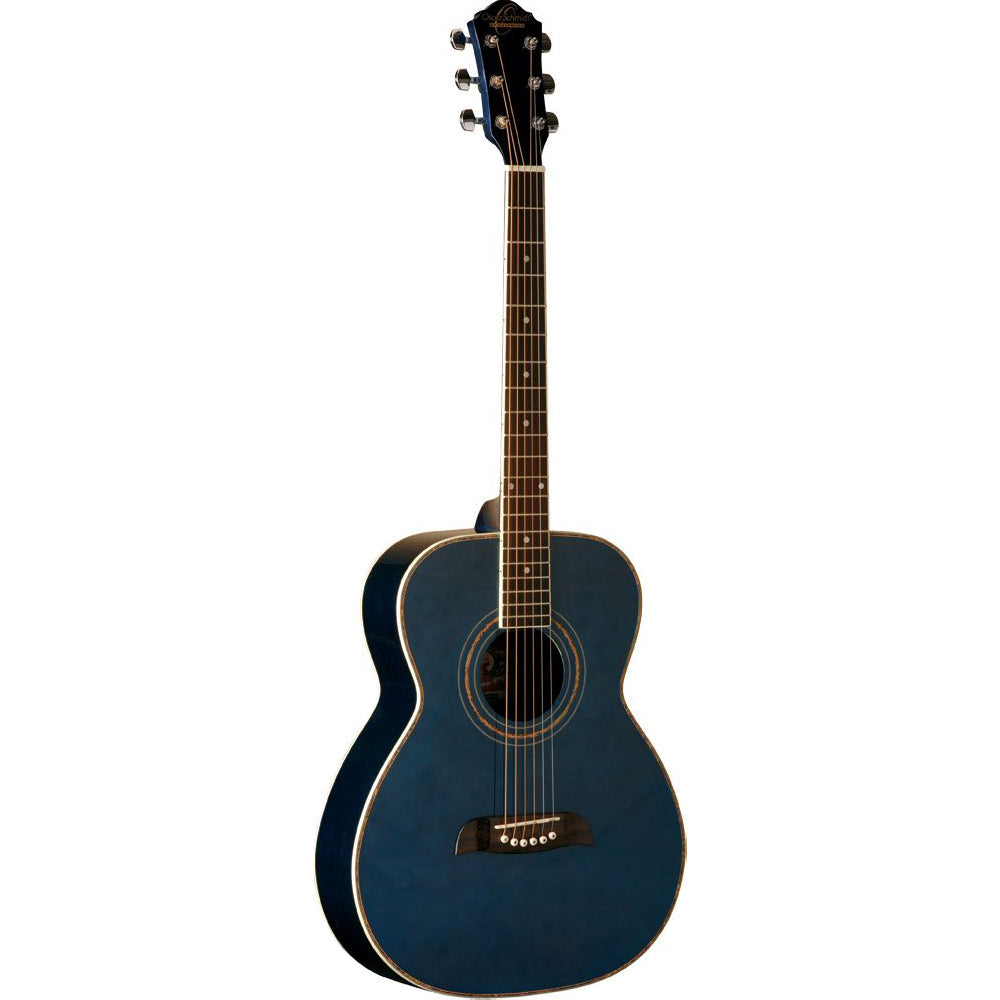 Oscar Schmidt OF2TBL-A Acoustic Guitar Folk Trans Blue