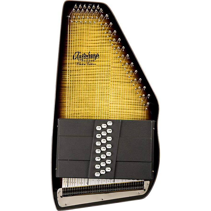 Oscar Schmidt OS150FCE Autoharp 21 Chord Flame Top Electric Tobacco Sunburst Passive PU