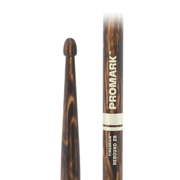 Promark R2BFG-Promark Rebound 2B FireGrain Hickory Drumsticks, Acorn Wood Tip