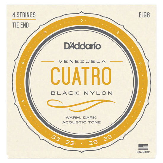 D'Addario EJ98 - SET CUATRO VENEZUELA BLK NYLON