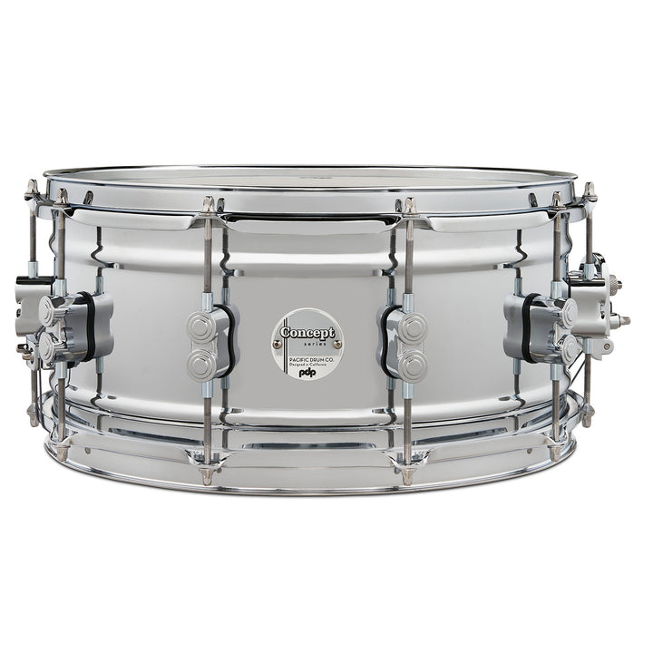 PDP Concept Metal 6.5x14 Snare Drum Dual-Beaded 1mm Rolled Chrome Over Steel w/ Chrome Hardware