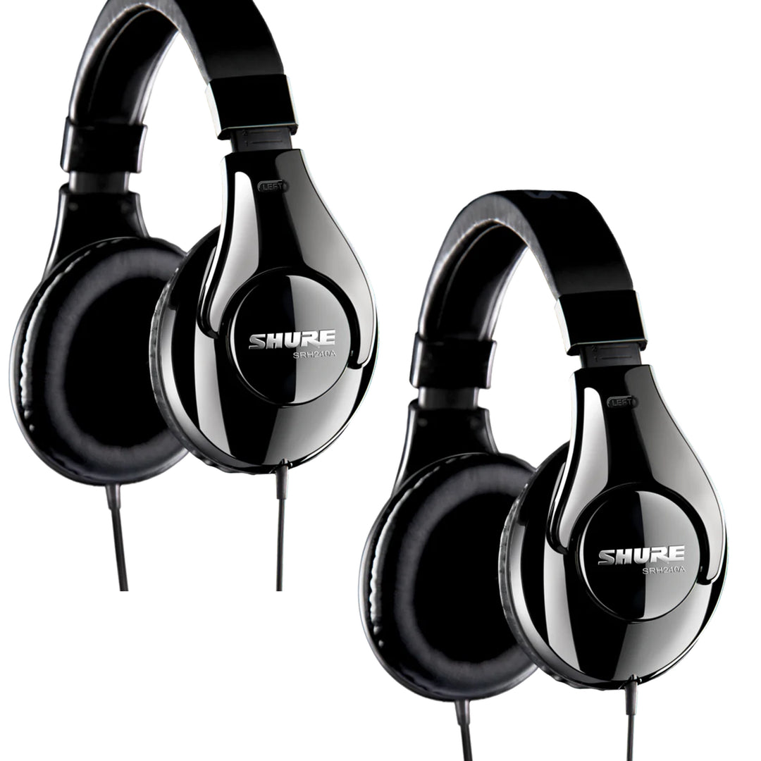 Shure SRH240A Professional Quality Headphones Bundle (Pair)