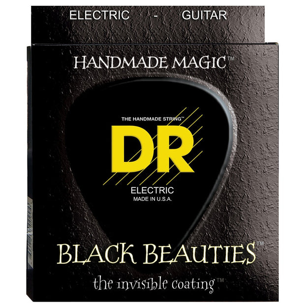 DR Strings BKE-10/52 (Big -n- Heavy) - BLACK BEAUTIES - BLACK Coated Electric: 10, 13, 17, 30, 44, 52