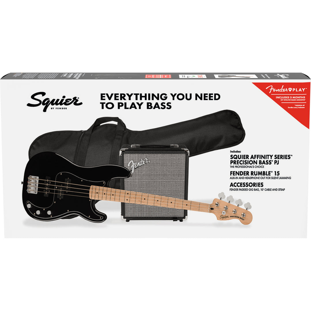 Squier Affinity Series Precision Bass PJ Bass Guitar Player Pack (Black)