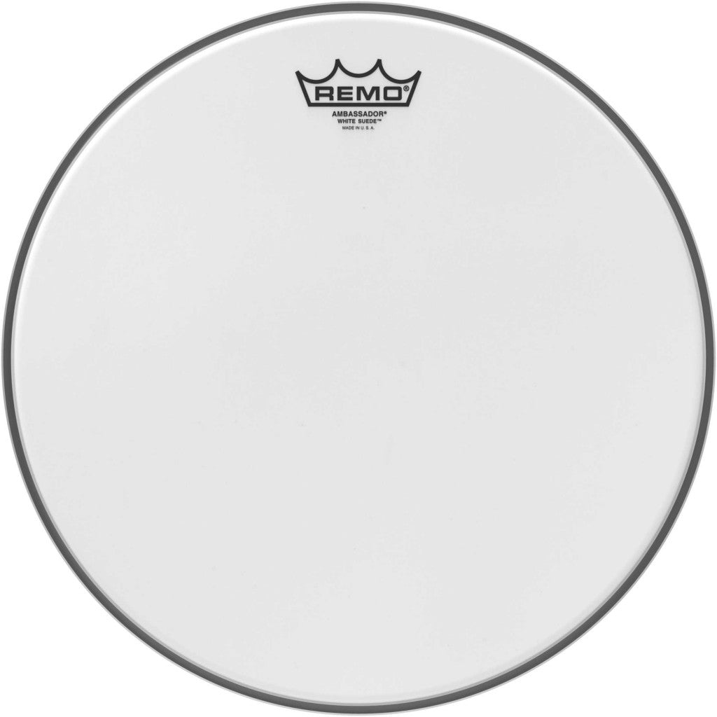 Remo BA-0818-WS - Batter - 18'' Diameter White Suede™, Ambassador
