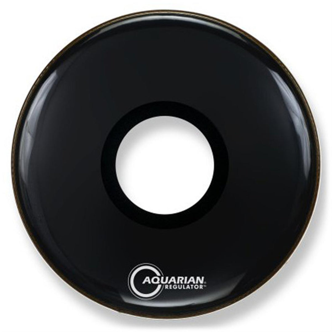 Aquarian RPT24BK - 24''FRONT LG HOLE W/RING BLK   24''DRUMHEAD