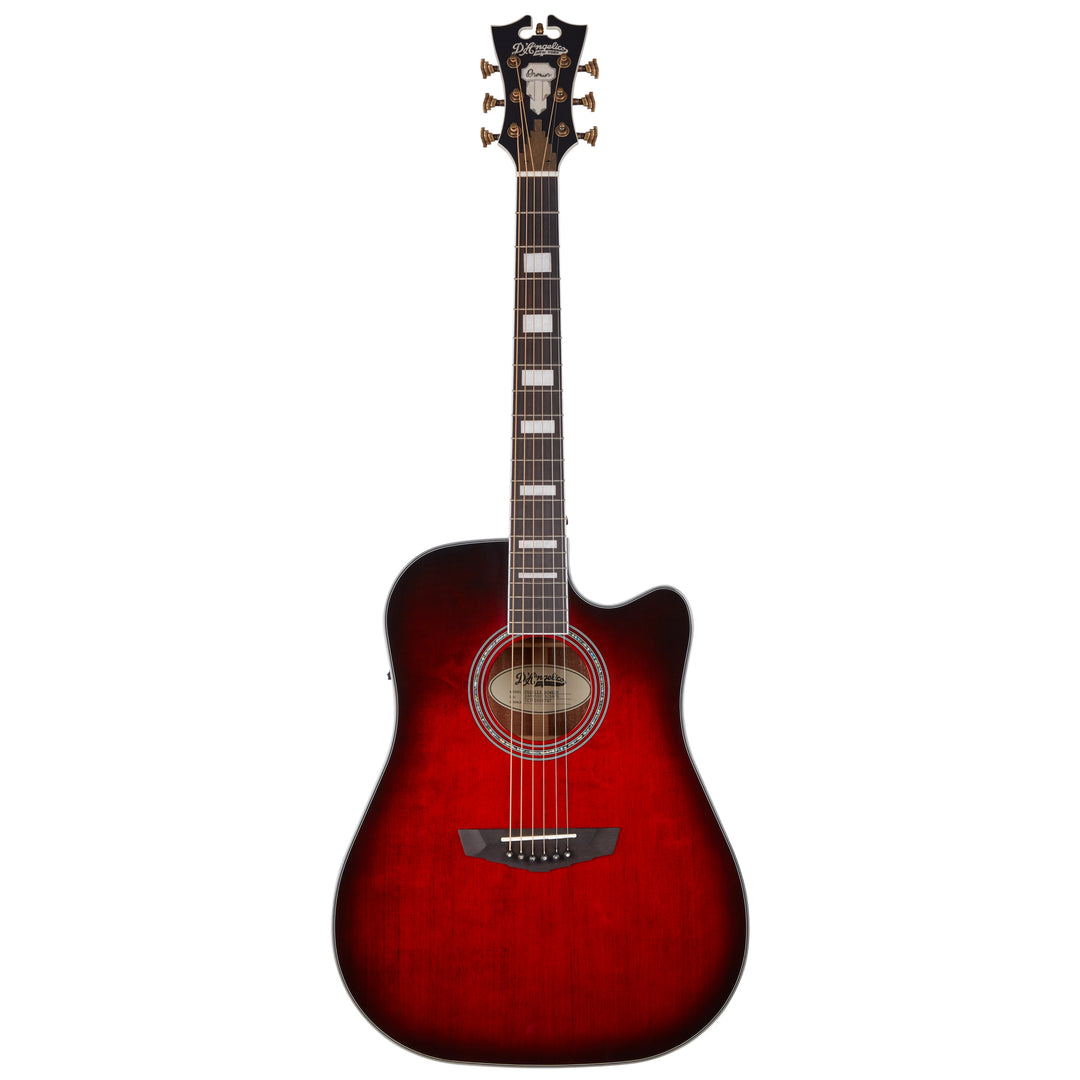 D'Angelico Premier Bowery Acoustic Guitar - Translucent Black Cherry Burst