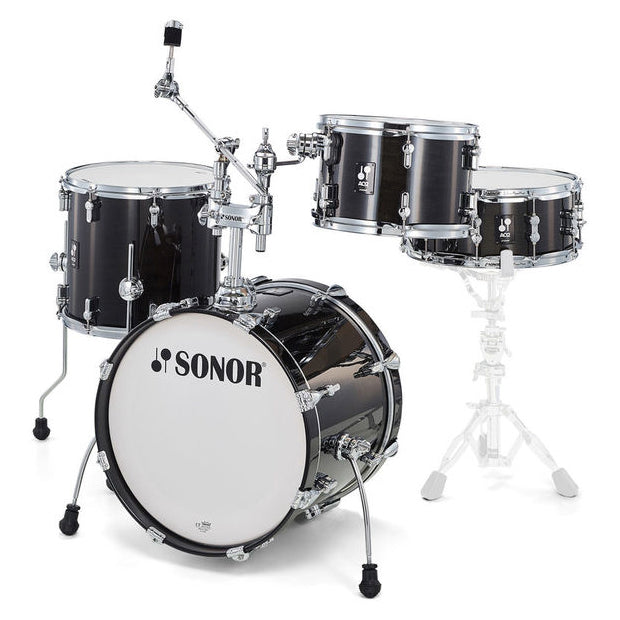 Sonor AQ2 Bop Set 4-Piece Drum Kit with Cymbal / Tom Holder - Transparent Stain Black